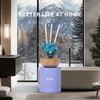 Dried Flower Reed Diffuser Set with Essential Oils Reed diffuser set with real dried flowers, 5.1 oz essential oil bottle, natural wood cap, and fiber reeds for home fragrance decor
