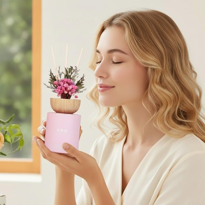 Reed Diffuser Set with Really Dried Flowers, Essential Oils Scented Diffuser with Sticks Watermelon 5.1oz 150ml