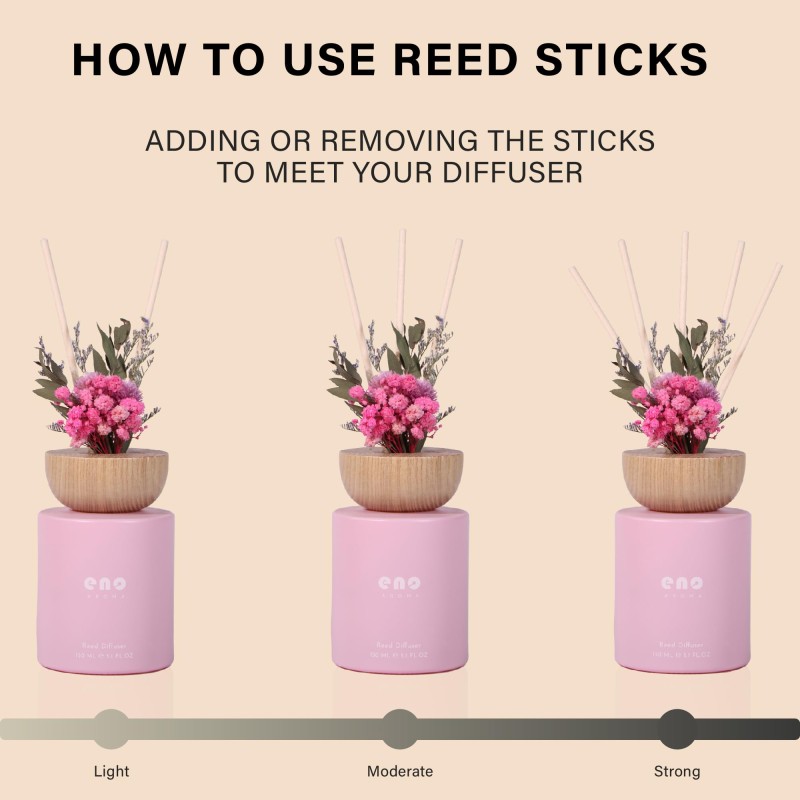 Reed Diffuser Set with Really Dried Flowers, Essential Oils Scented Diffuser with Sticks Watermelon 5.1oz 150ml